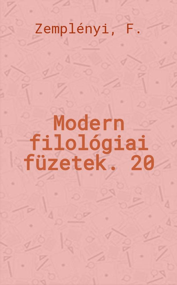 Modern filológiai füzetek. 20 : A korai szürrealista regény