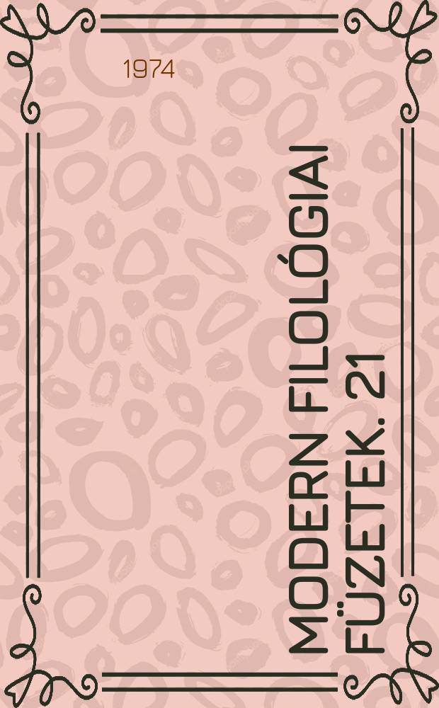 Modern filológiai füzetek. 21 : Az értékek rend szere Thomas Mann