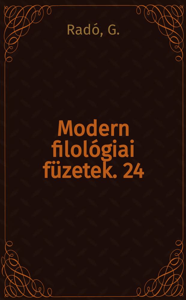 Modern filológiai füzetek. 24 : A szovjetunió uráli és türk népeinek