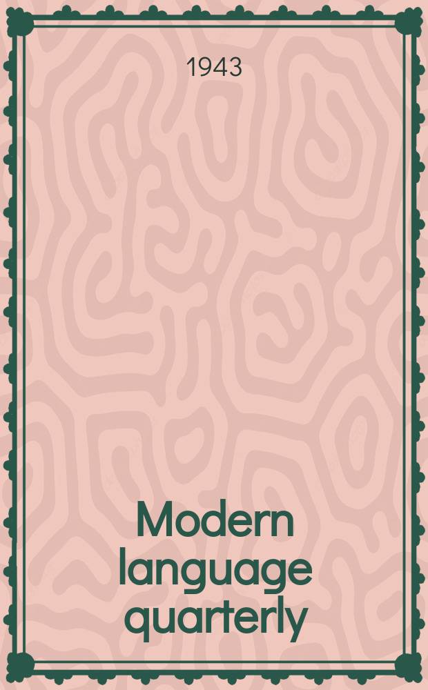 Modern language quarterly