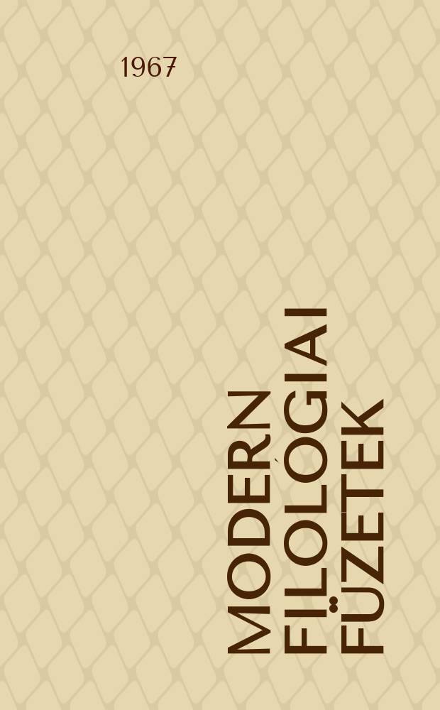 Modern filol&oacute;giai f&uuml;zetek