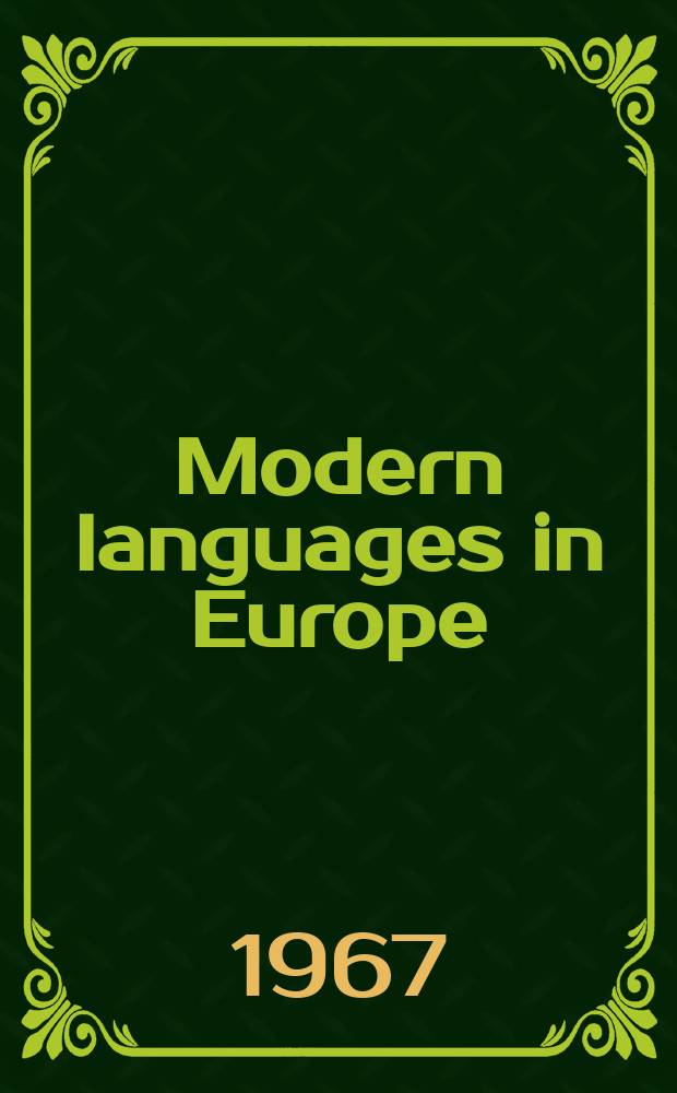 Modern languages in Europe