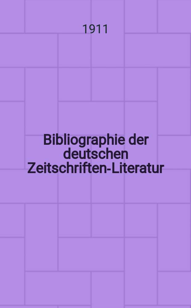 Bibliographie der deutschen Zeitschriften-Literatur : Alphabetisches nach Schlagworten sachlich geordnetes Verzeichnis, von... Aufsätzen, die während des Jahres in... zumeist wissenschaftlichen Zeitschriften deutscher Zunge erschienen sind. Bd. 29A