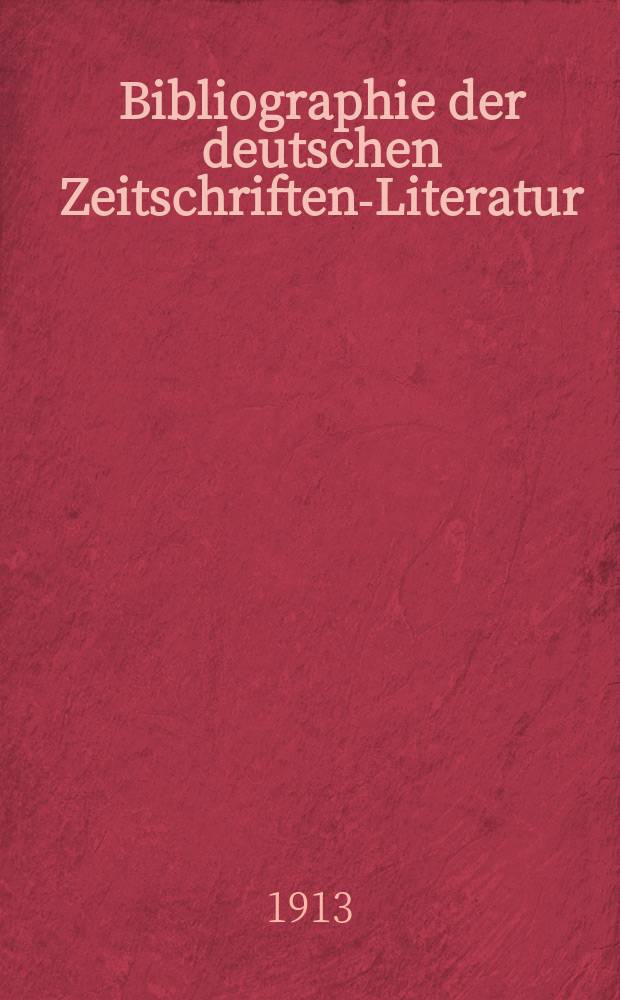 Bibliographie der deutschen Zeitschriften-Literatur : Alphabetisches nach Schlagworten sachlich geordnetes Verzeichnis, von... Aufsätzen, die während des Jahres in... zumeist wissenschaftlichen Zeitschriften deutscher Zunge erschienen sind. Bd. 31A