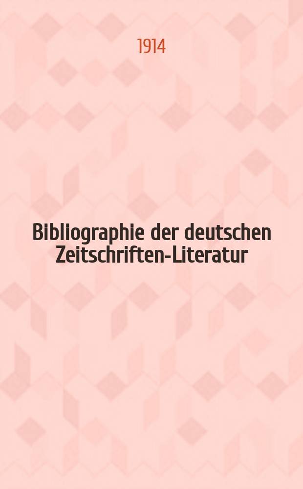 Bibliographie der deutschen Zeitschriften-Literatur : Alphabetisches nach Schlagworten sachlich geordnetes Verzeichnis, von... Aufs&auml;tzen, die w&auml;hrend des Jahres in... zumeist wissenschaftlichen Zeitschriften deutscher Zunge erschienen sind. Bd. 36A