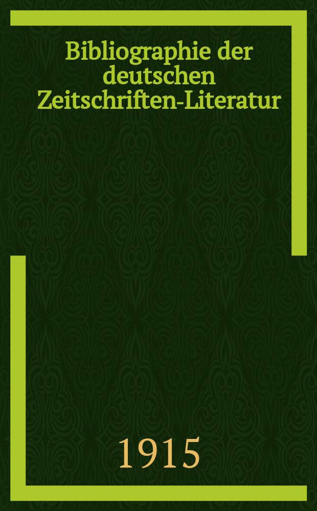 Bibliographie der deutschen Zeitschriften-Literatur : Alphabetisches nach Schlagworten sachlich geordnetes Verzeichnis, von... Aufs&auml;tzen, die w&auml;hrend des Jahres in... zumeist wissenschaftlichen Zeitschriften deutscher Zunge erschienen sind. Bd. 36A