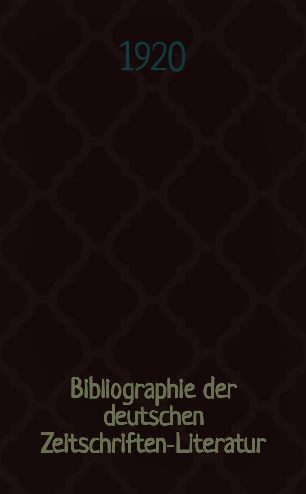 Bibliographie der deutschen Zeitschriften-Literatur : Alphabetisches nach Schlagworten sachlich geordnetes Verzeichnis, von... Aufs&auml;tzen, die w&auml;hrend des Jahres in... zumeist wissenschaftlichen Zeitschriften deutscher Zunge erschienen sind. Bd. 44A