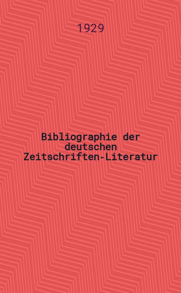 Bibliographie der deutschen Zeitschriften-Literatur : Alphabetisches nach Schlagworten sachlich geordnetes Verzeichnis, von... Aufsätzen, die während des Jahres in... zumeist wissenschaftlichen Zeitschriften deutscher Zunge erschienen sind. Bd. 60A