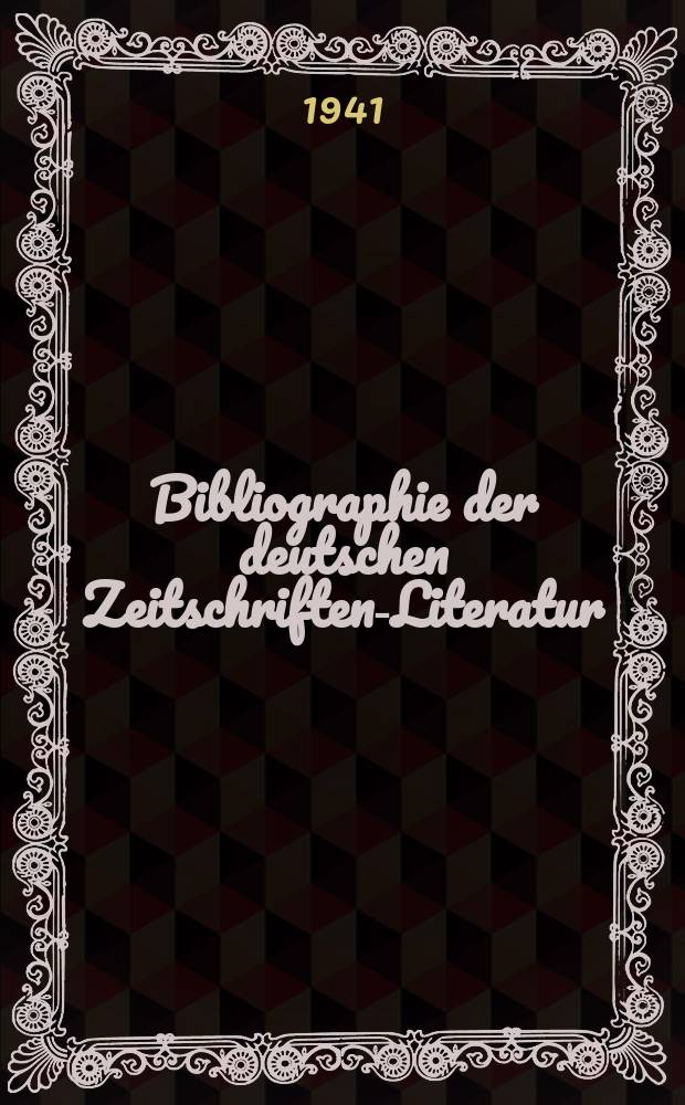 Bibliographie der deutschen Zeitschriften-Literatur : Alphabetisches nach Schlagworten sachlich geordnetes Verzeichnis, von... Aufsätzen, die während des Jahres in... zumeist wissenschaftlichen Zeitschriften deutscher Zunge erschienen sind. Bd. 85A