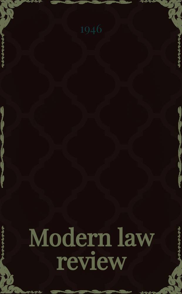Modern law review