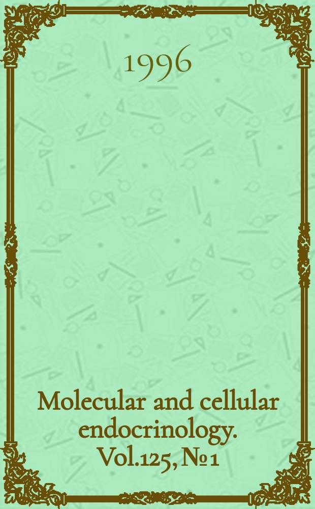 Molecular and cellular endocrinology. Vol.125, №1/2 : Gonadotropins and their receptors: structure, function and molecular forms