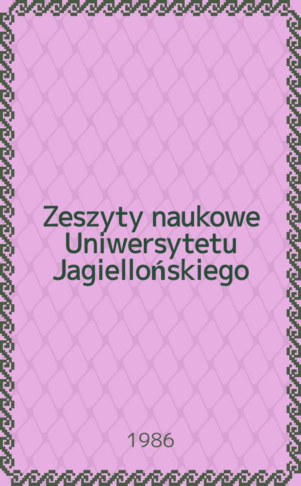 Zeszyty naukowe Uniwersytetu Jagiellońskiego