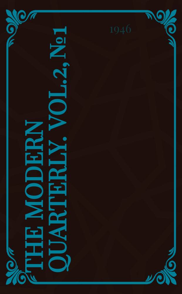 The Modern quarterly. Vol.2, №1