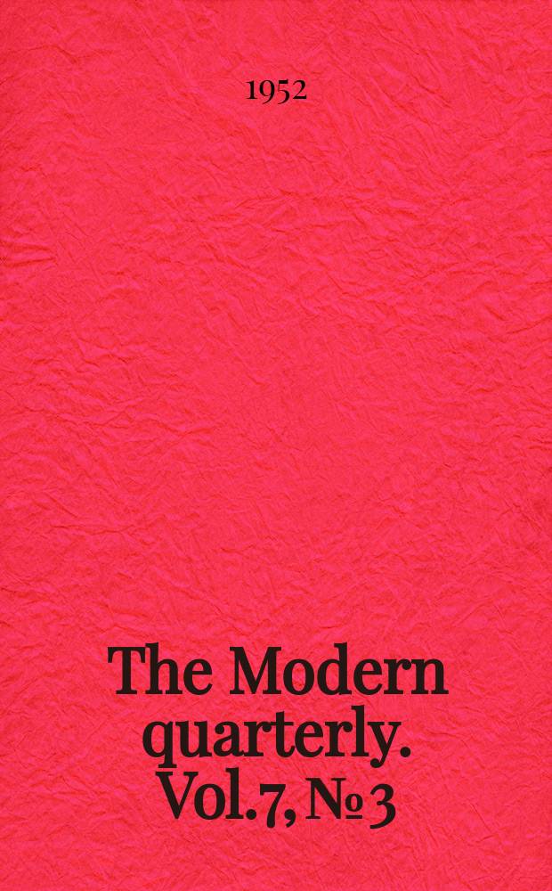 The Modern quarterly. Vol.7, №3