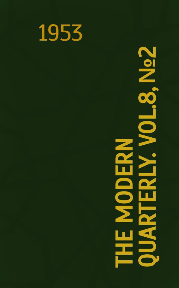 The Modern quarterly. Vol.8, №2