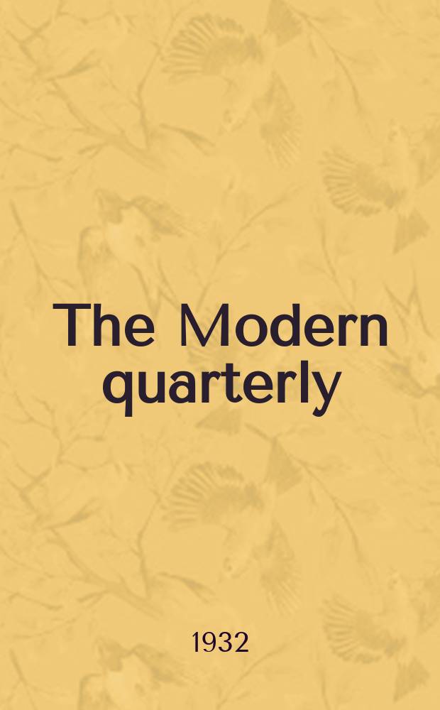 The Modern quarterly