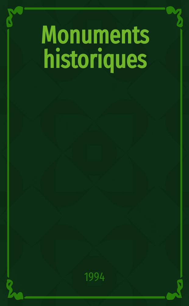 Monuments historiques : Revy . foundée en 1936 sous le titre Les Monuments historiques de la France. №191 : (Le patrimoine juif français)