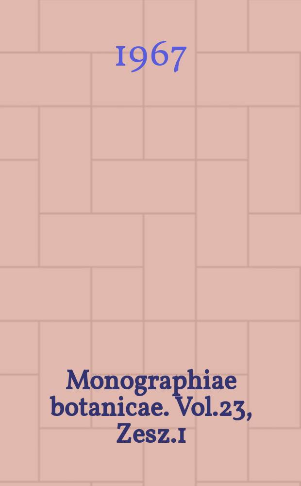 Monographiae botanicae. Vol.23, Zesz.1 : Zarastanie rowów melioracyjnych na torfowiskach okolic Warszawy