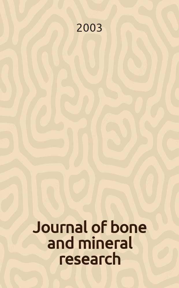 Journal of bone and mineral research : The offic. j. of Amer. soc. for bone and mineral research. Vol.18, №8