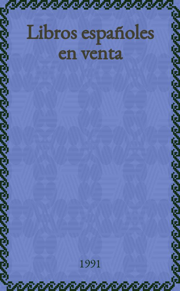 Libros españoles en venta : ISBN. 1991, [1] : Títulos