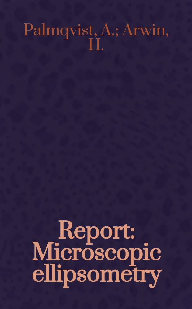 Report : Microscopic ellipsometry