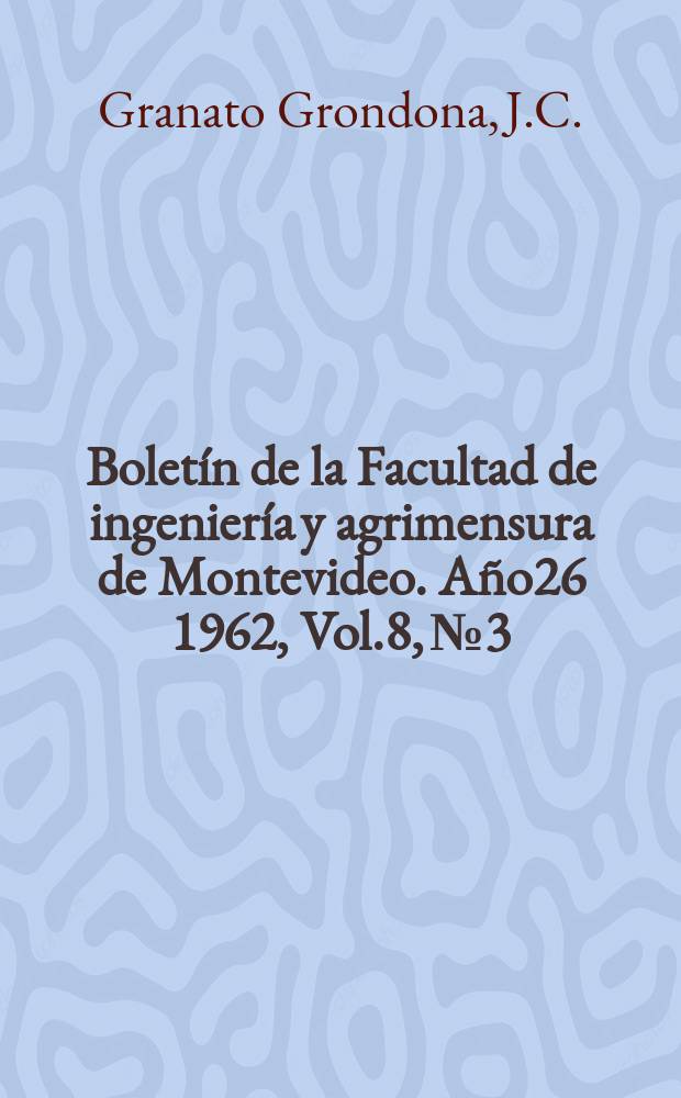Boletín de la Facultad de ingeniería y agrimensura de Montevideo. Año26 1962, Vol.8, №3 : Utilización de la computadora electrónica mercuri para el calculo de lotes. Calculo de loteas por medio de una computador electrónica. Parametrización en grande de las soluciones de sistemas de segundo orden de ecuaciones diferenciales