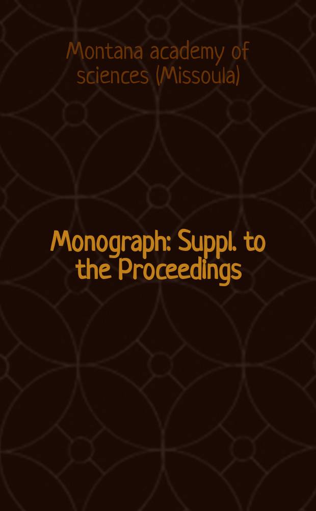 Monograph : Suppl. to the Proceedings