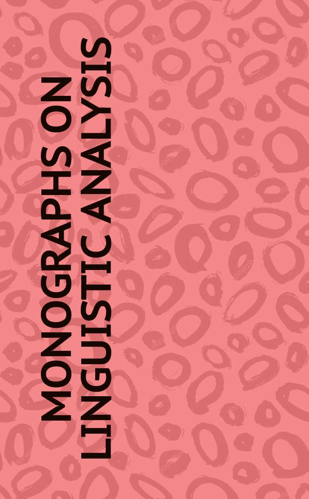 Monographs on linguistic analysis