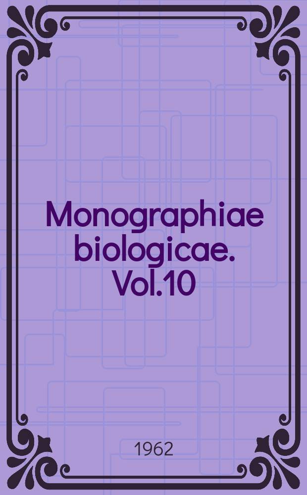 Monographiae biologicae. Vol.10 : Field crop pests in the Near East