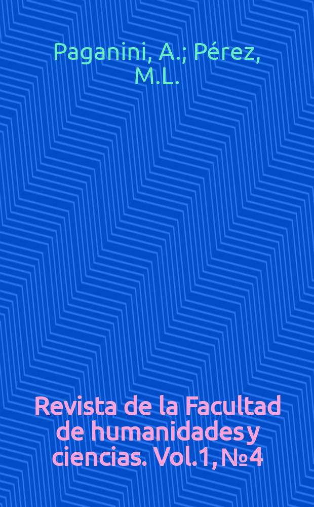 Revista de la Facultad de humanidades y ciencias. Vol.1, №4 : Metodología del análisis