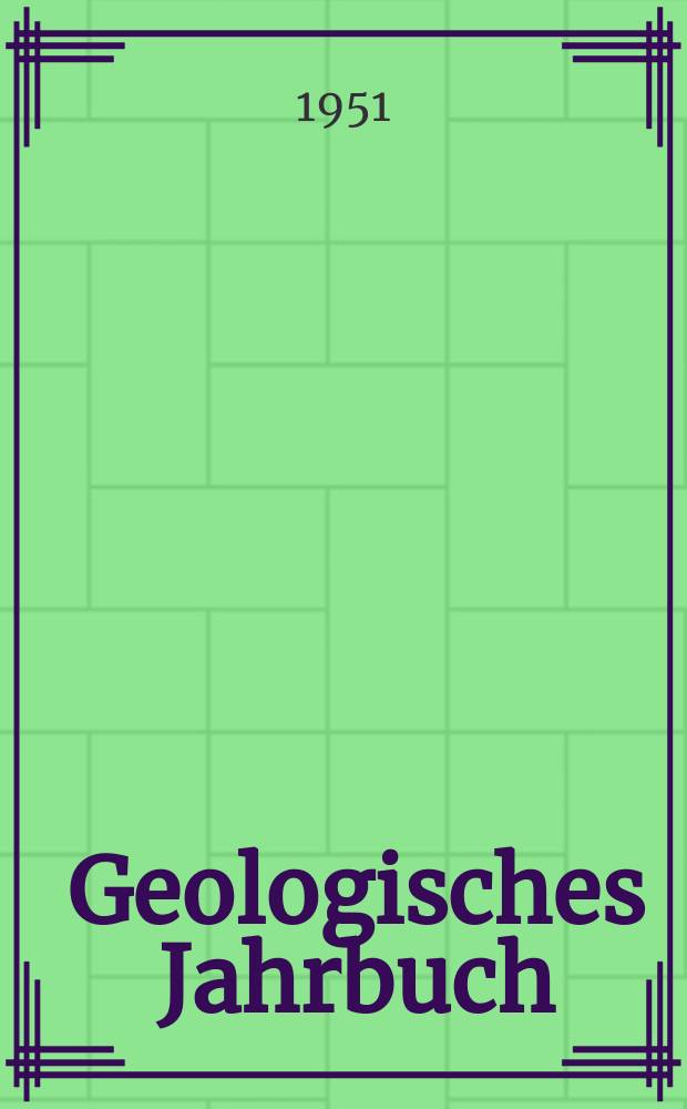 Geologisches Jahrbuch : Hrsg. von den Geologischen Landesanstalten der Bundesrepublik Deutschland. Monographien der deutschen Blei-Zink-Erzlagerstätten