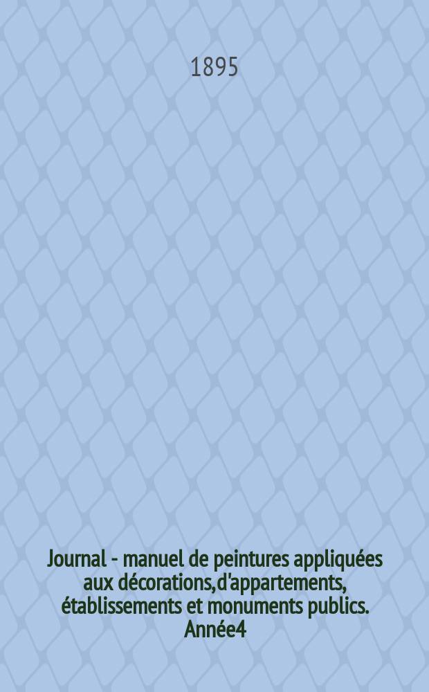 Journal - manuel de peintures appliquées aux décorations, d'appartements, établissements et monuments publics. Année4(44) 1894/1895, №8