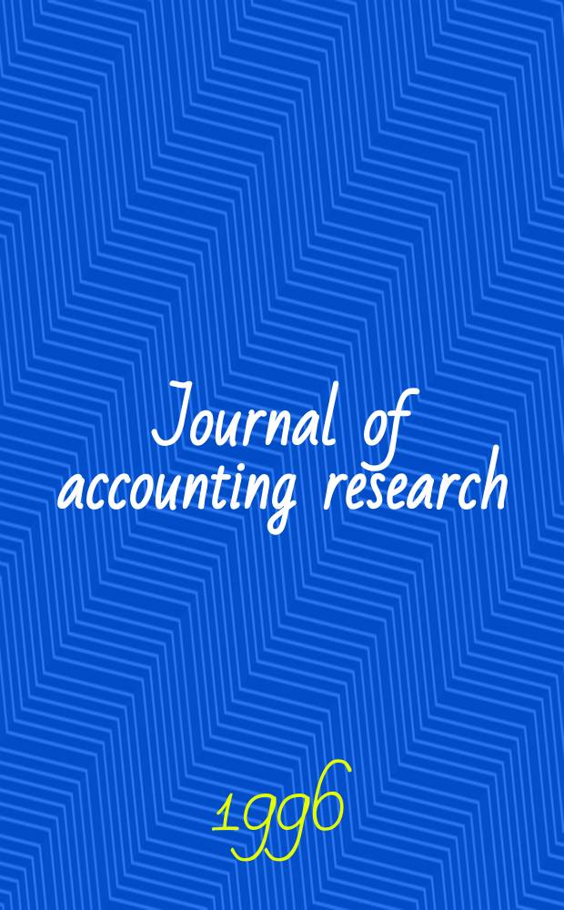 Journal of accounting research