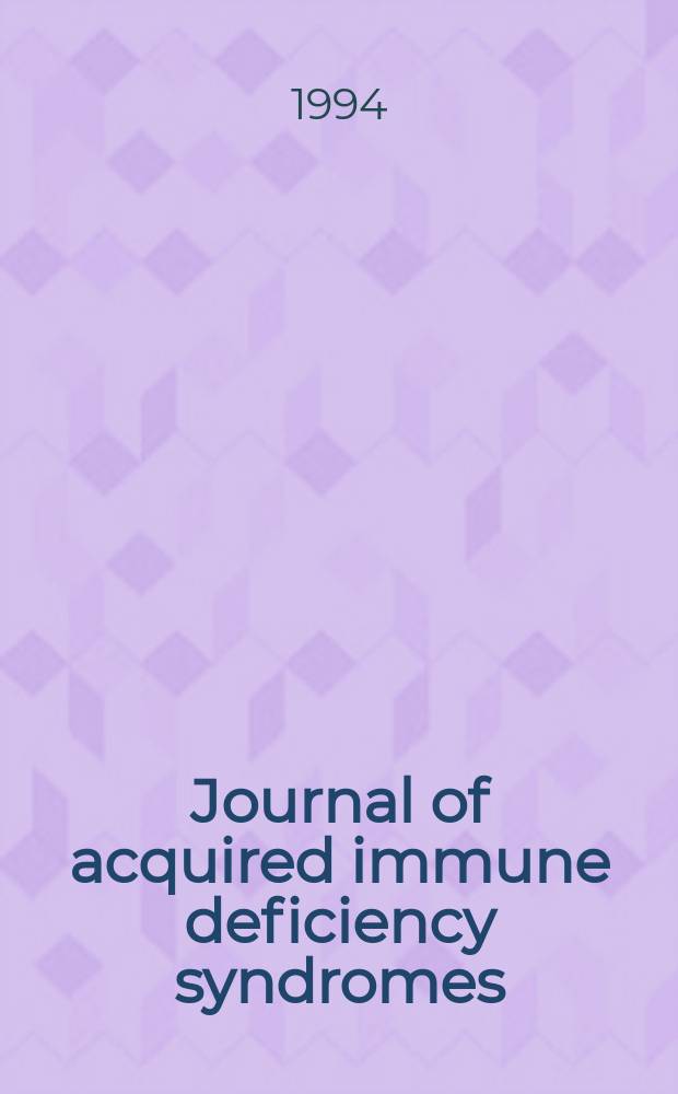 Journal of acquired immune deficiency syndromes
