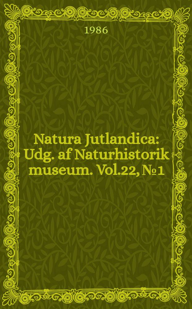 Natura Jutlandica : Udg. af Naturhistorik museum. Vol.22, №1 : Contribution to the knowledge of Ethiopian Cerambycidae