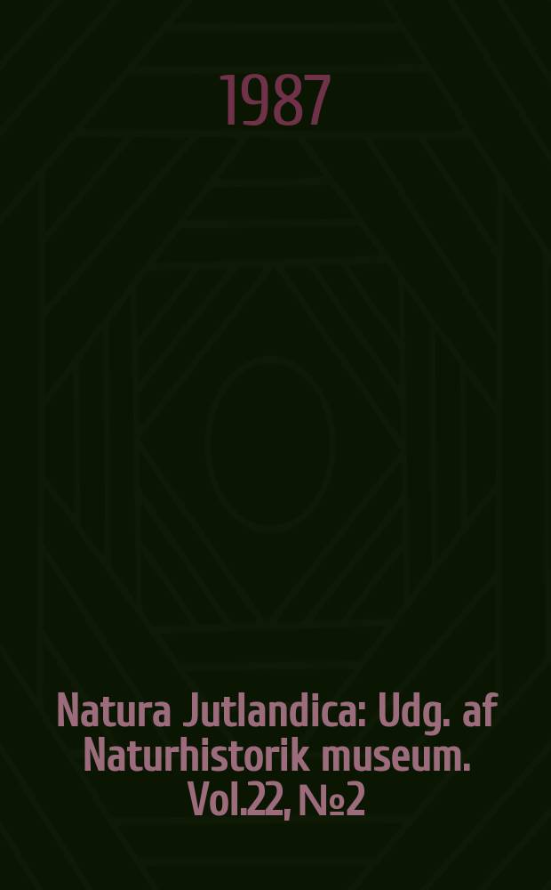 Natura Jutlandica : Udg. af Naturhistorik museum. Vol.22, №2 : Notes on the benthic stream fauna ...