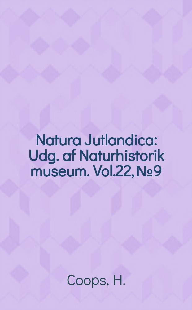Natura Jutlandica : Udg. af Naturhistorik museum. Vol.22, №9 : Occurrence of blackthorn (Prunus spinosa L) ...