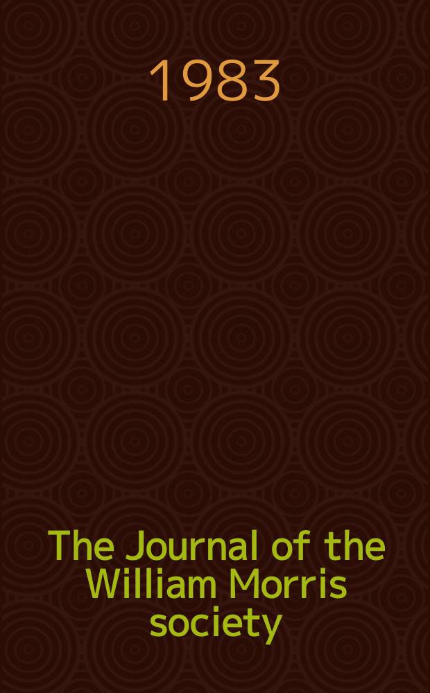 The Journal of the William Morris society
