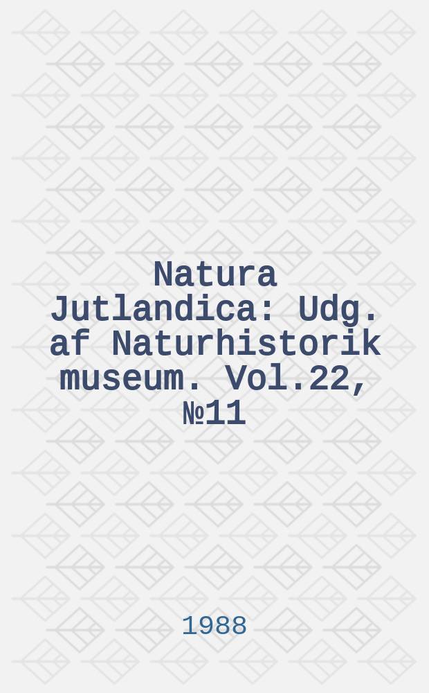 Natura Jutlandica : Udg. af Naturhistorik museum. Vol.22, №11 : The Agios Mamas Lagoon ...