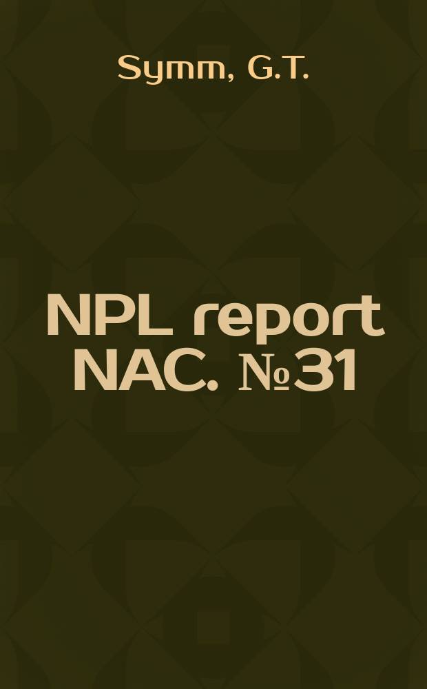 NPL report NAC. №31 : Treatment of singularities in the solution ...