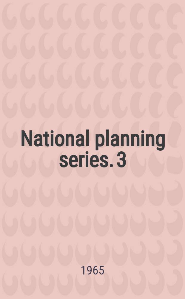 National planning series. 3 : Tanganyika