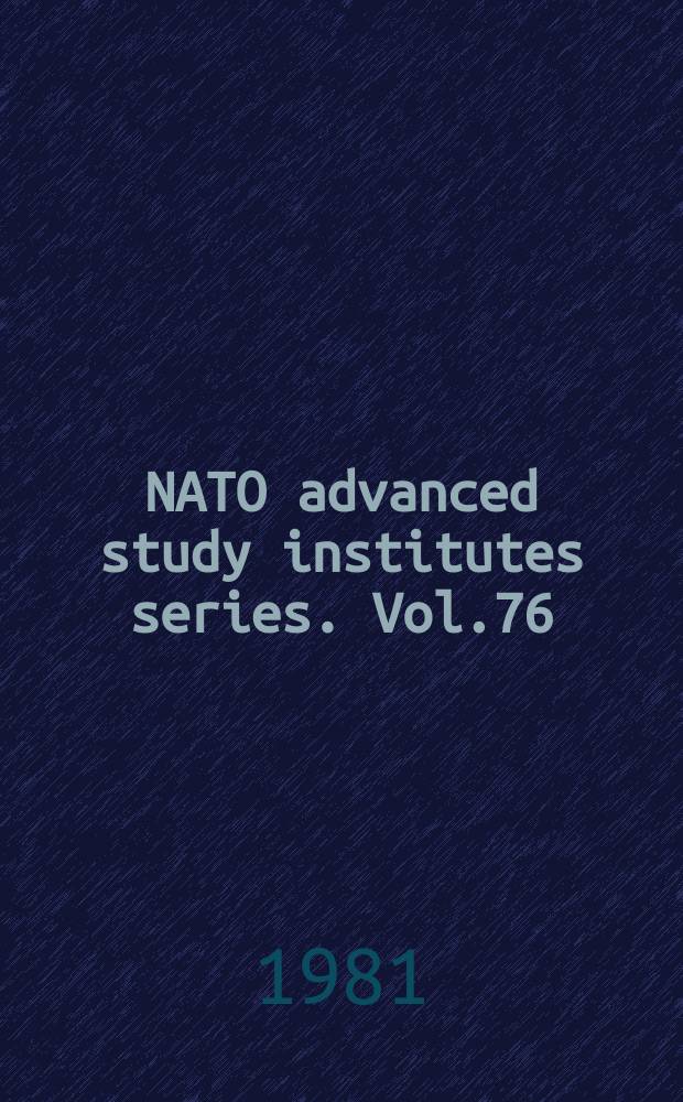 NATO advanced study institutes series. Vol.76 : Matrix isolation spectroscopy