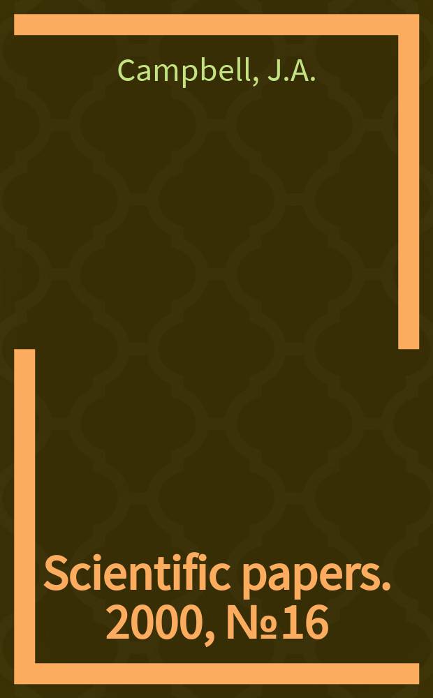 Scientific papers. 2000, №16 : New species of stream-breeding ...