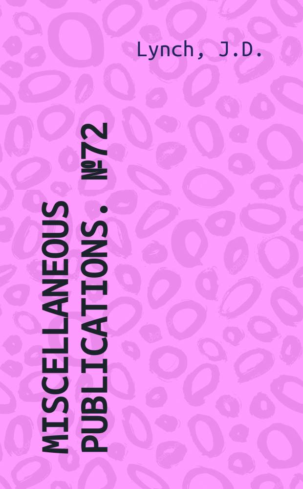 Miscellaneous publications. №72 : Leptodactylid frogs of the genus Eleutherodactylus ...