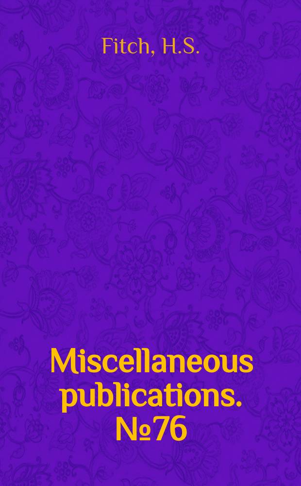 Miscellaneous publications. №76 : Variation in clutch and litter size in new world ...