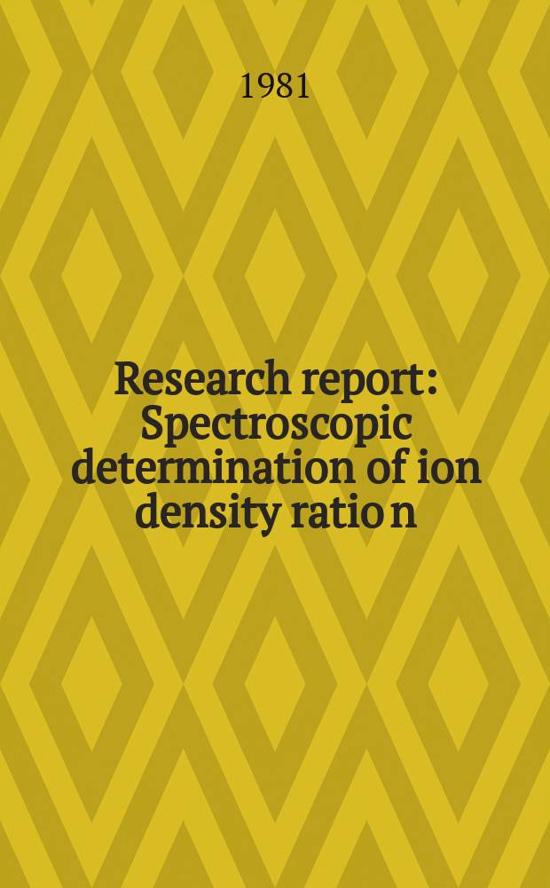 Research report : Spectroscopic determination of ion density ratio n(He⁺⁺)/n(He⁺) in an MPD arcjet plasma