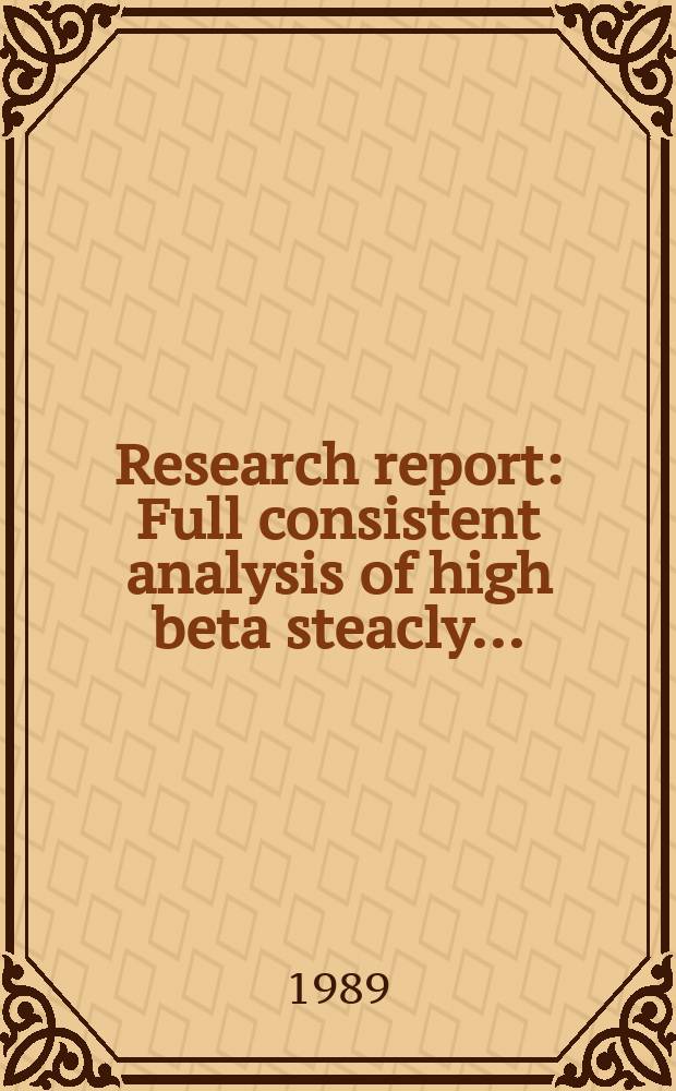 Research report : Full consistent analysis of high beta steacly ...