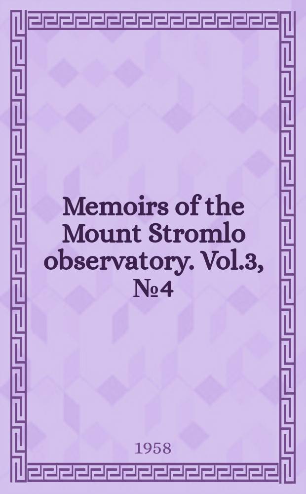 Memoirs of the Mount Stromlo observatory. Vol.3, №4(14) : Southern stars of high velosity