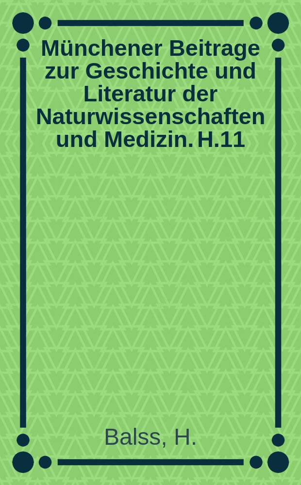 Münchener Beitrage zur Geschichte und Literatur der Naturwissenschaften und Medizin. H.11/12 : Albertus Magnus als Zoologe