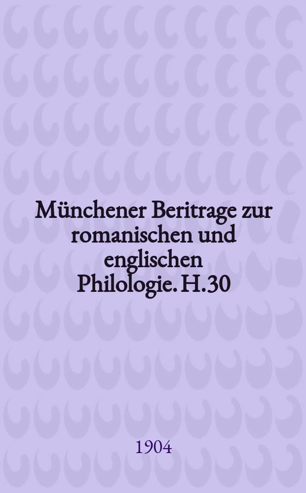 Münchener Beritrage zur romanischen und englischen Philologie. H.30 : François Habert und seine Übersetzung der Metamorphosen Ovids
